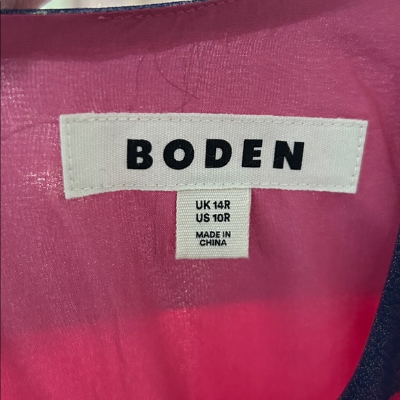 Boden Striped Dress.Side zipper. Bust measures 20”.Shoulder to hem is ~52” - Picture 3 of 6